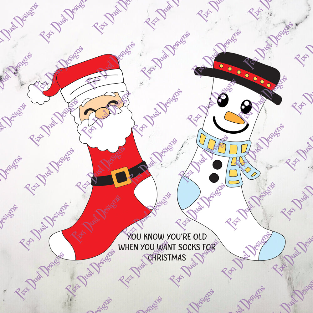 Snowman and Santa Sock Die