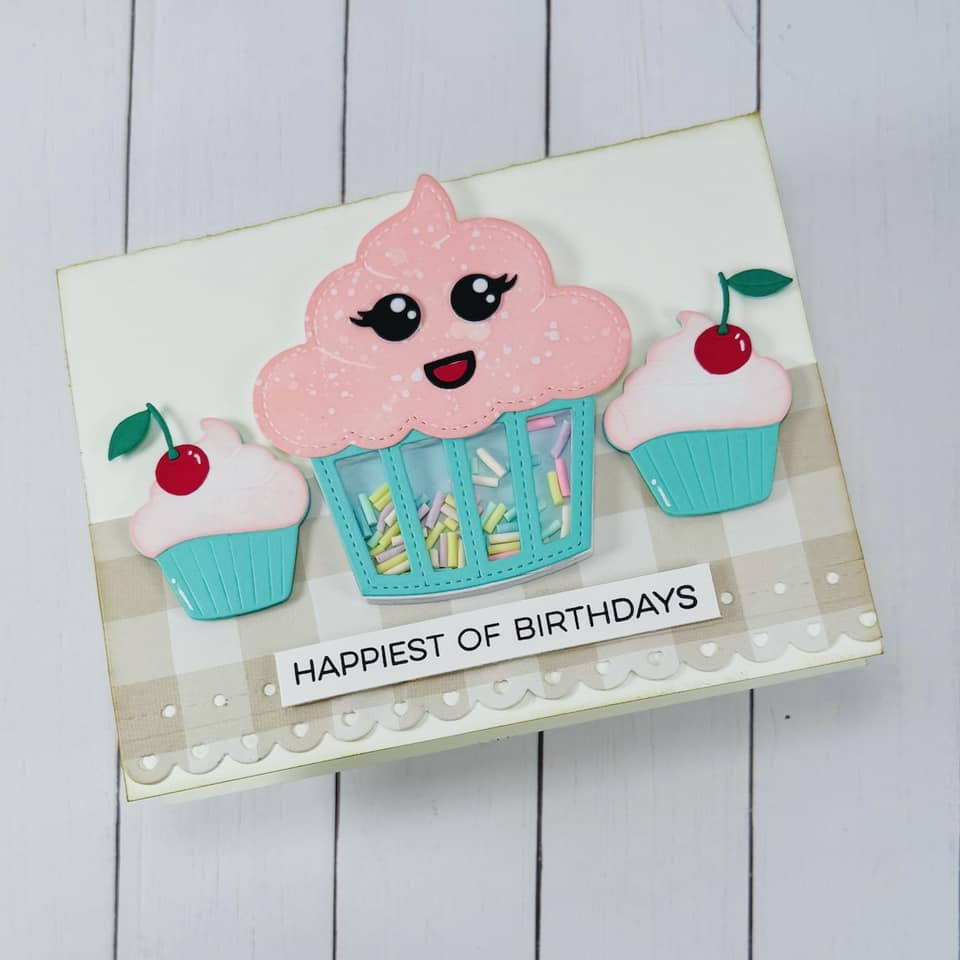 Shaker Birthday Cupcake Die set