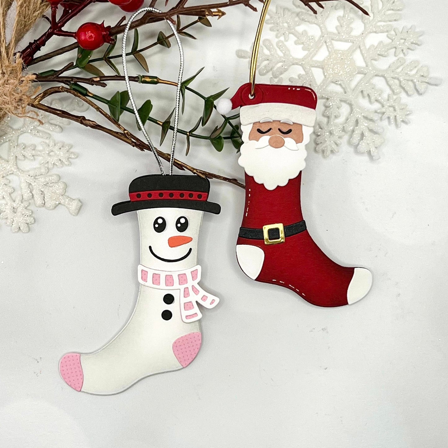 Snowman and Santa Sock Die