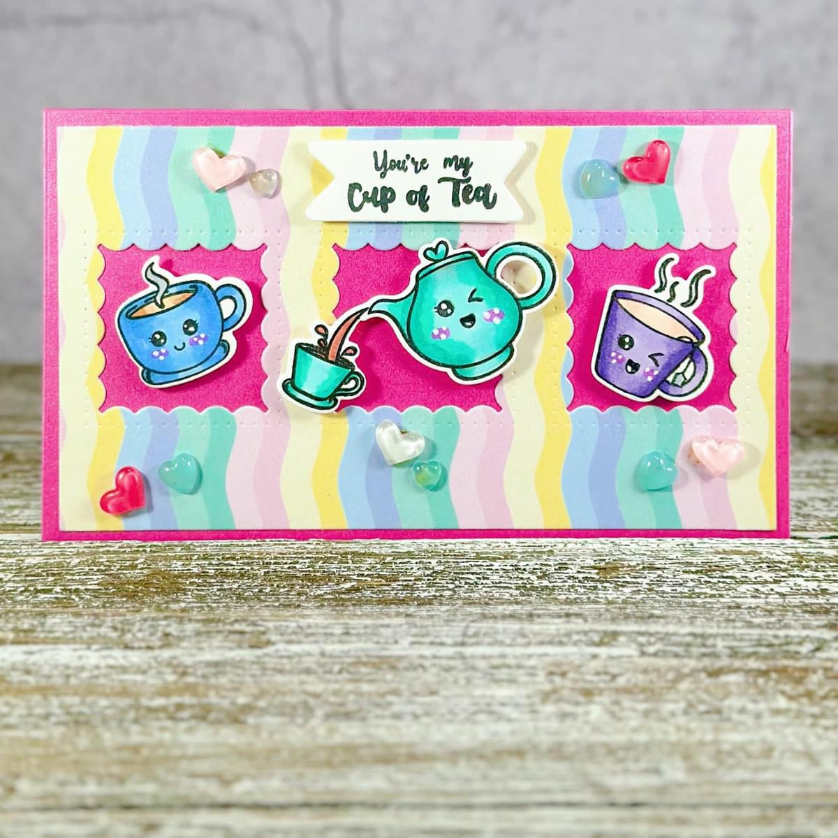 It's Par-Tea Time Stamps and Pixi Cuts and Your A Cute Tea 6x6 paper pad Bundle