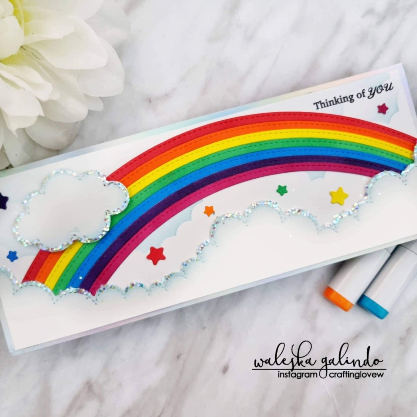 Rainbow die set, Stitched Rectangle die set and Grass Slimline die set bundle