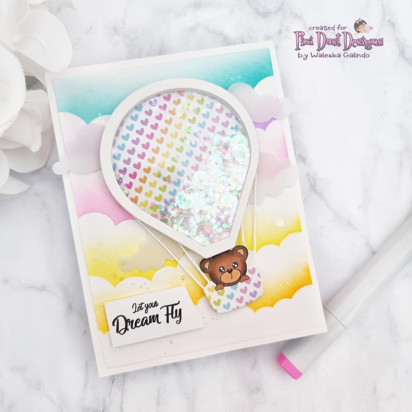 Hot Air Balloon and Up, Up & Away stamp and Pixi Cuts Bundle