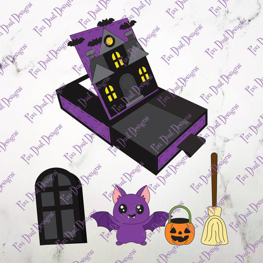 The Halloween slide box Bundle (hunted house, Halloween accessories and slide box)
