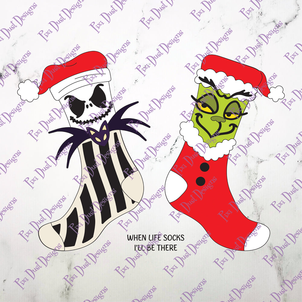 Grinch and Jack Socks Die