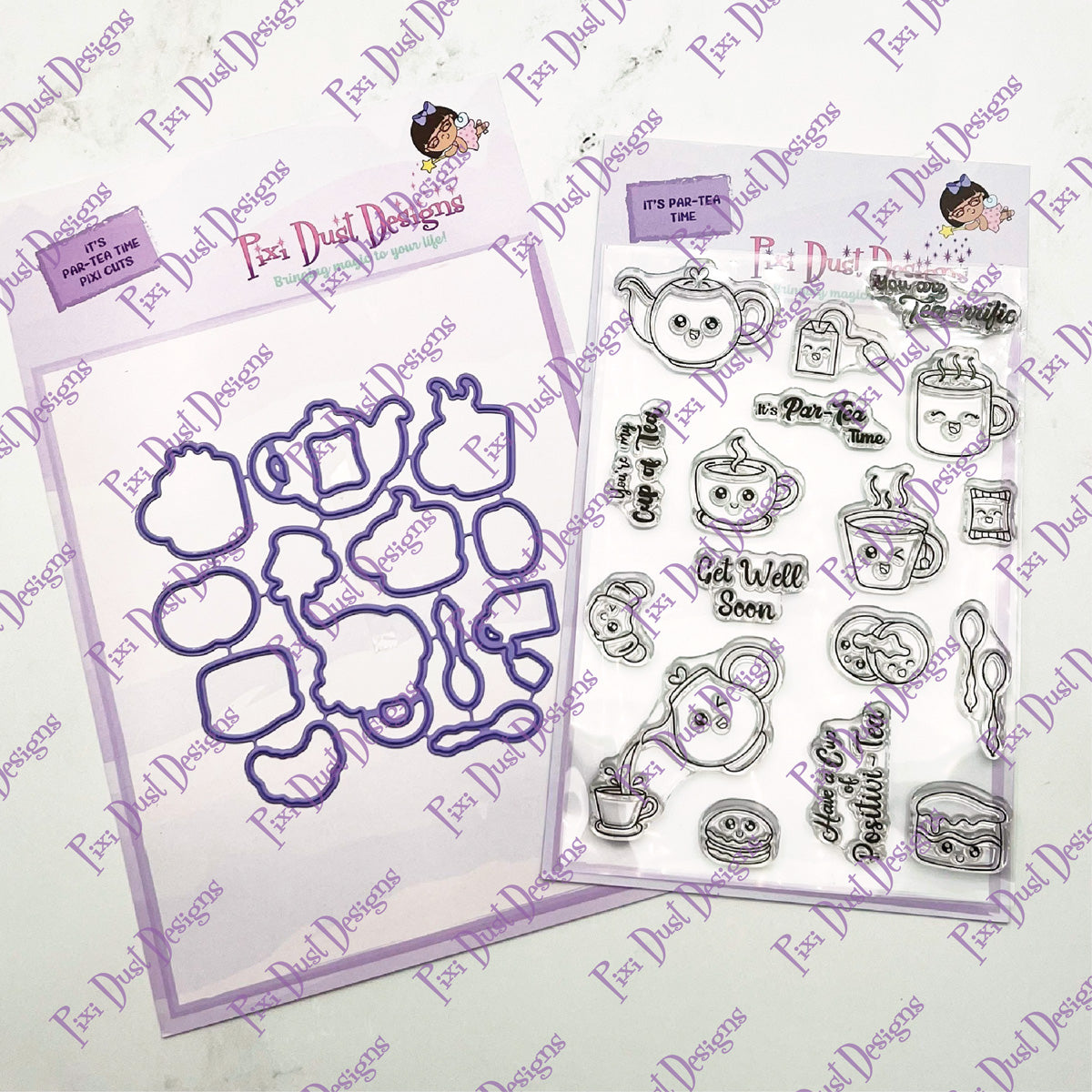 It'a Par-Tea Time Stamps and Pixi Cuts Bundle