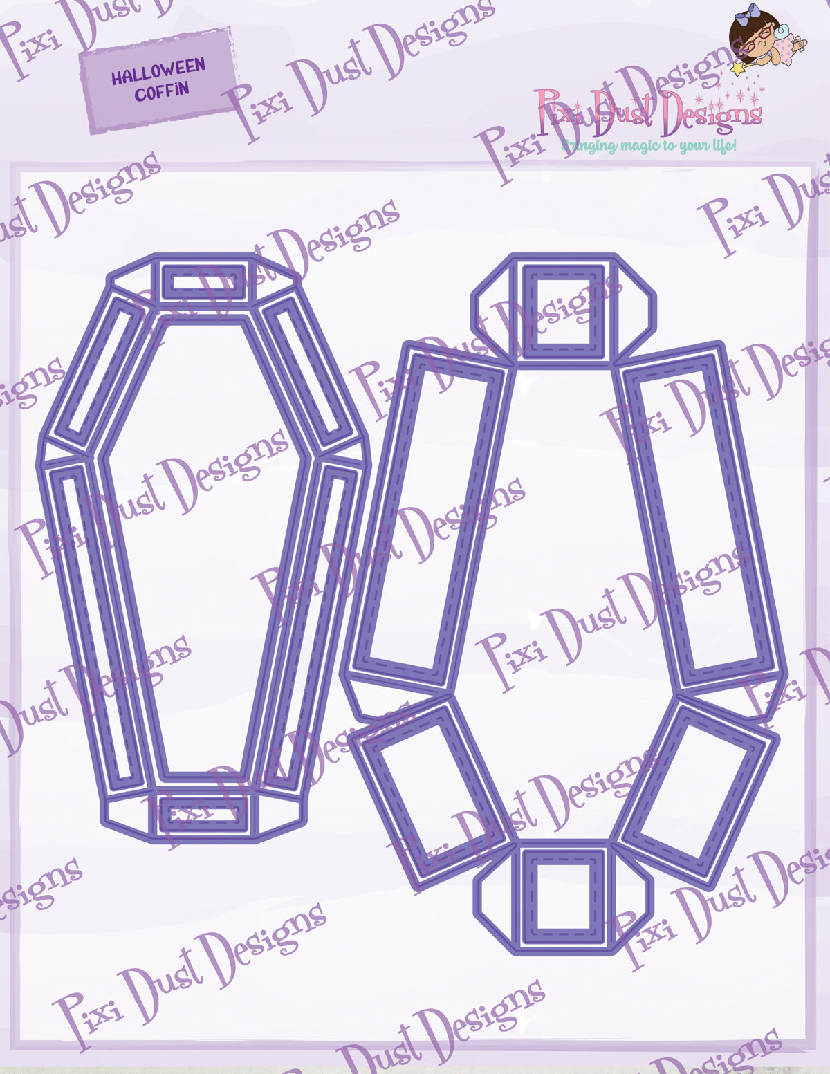 Halloween Coffin box and Add on Die Bundle