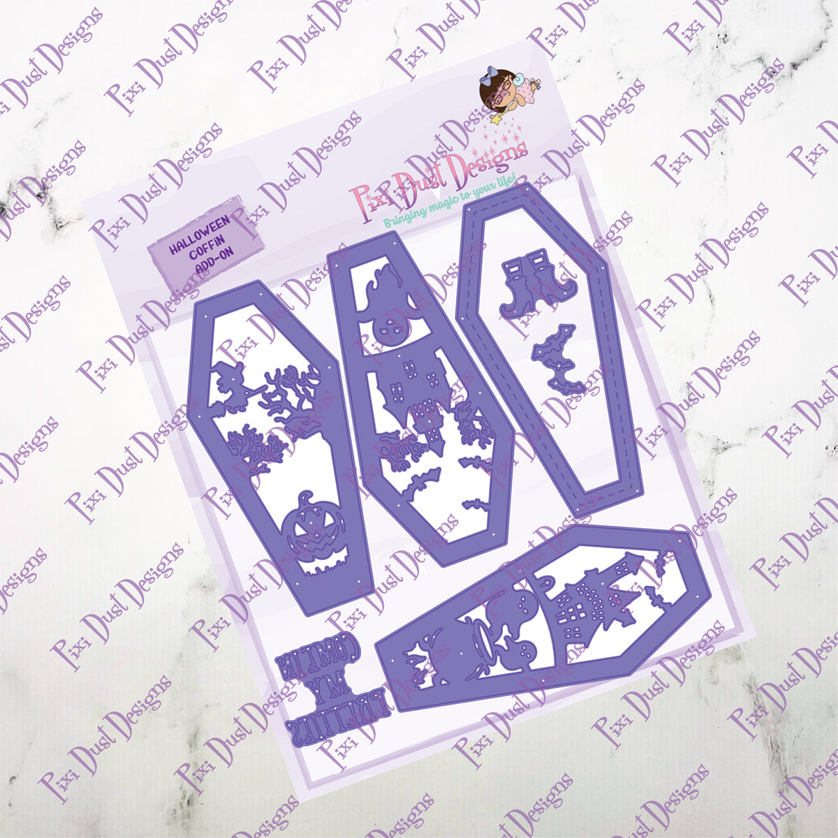 Halloween Coffin box and Add on Die Bundle