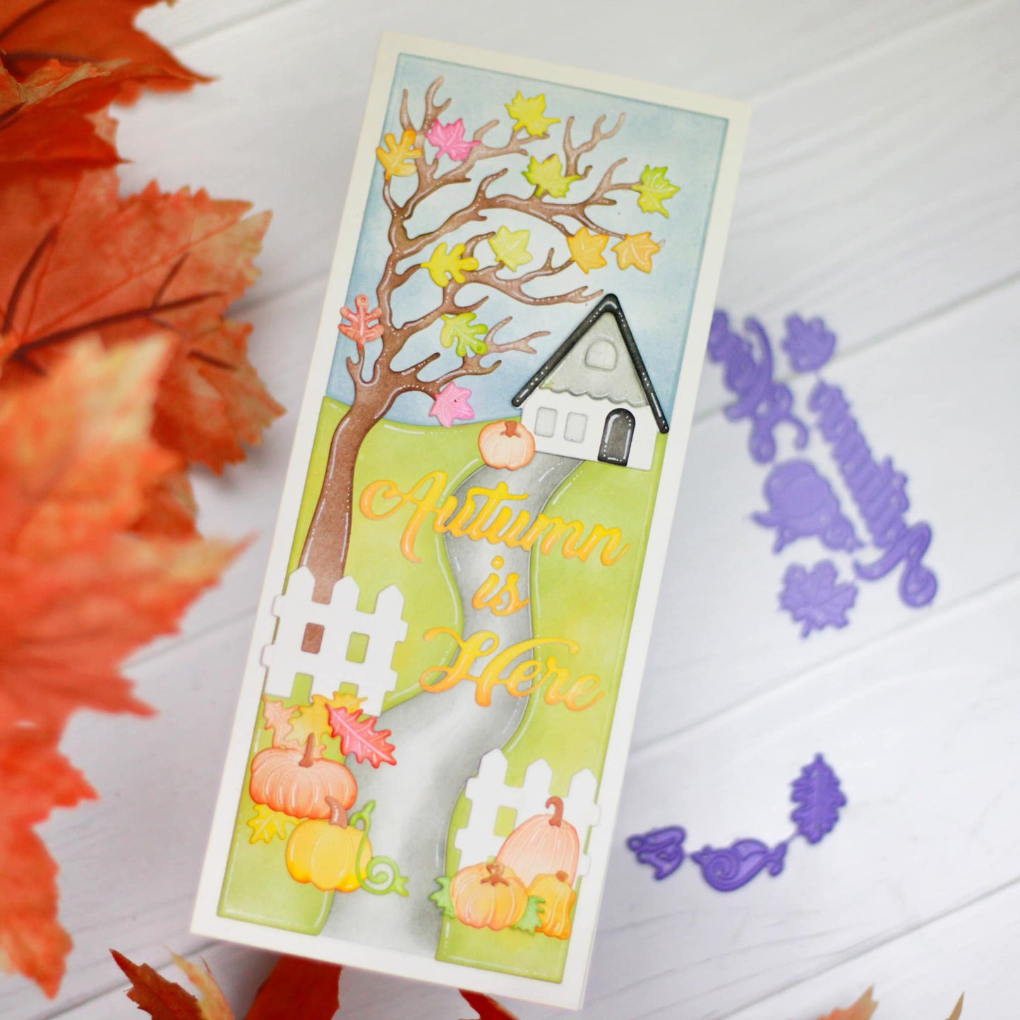 Hello Autumn Slimline Die
