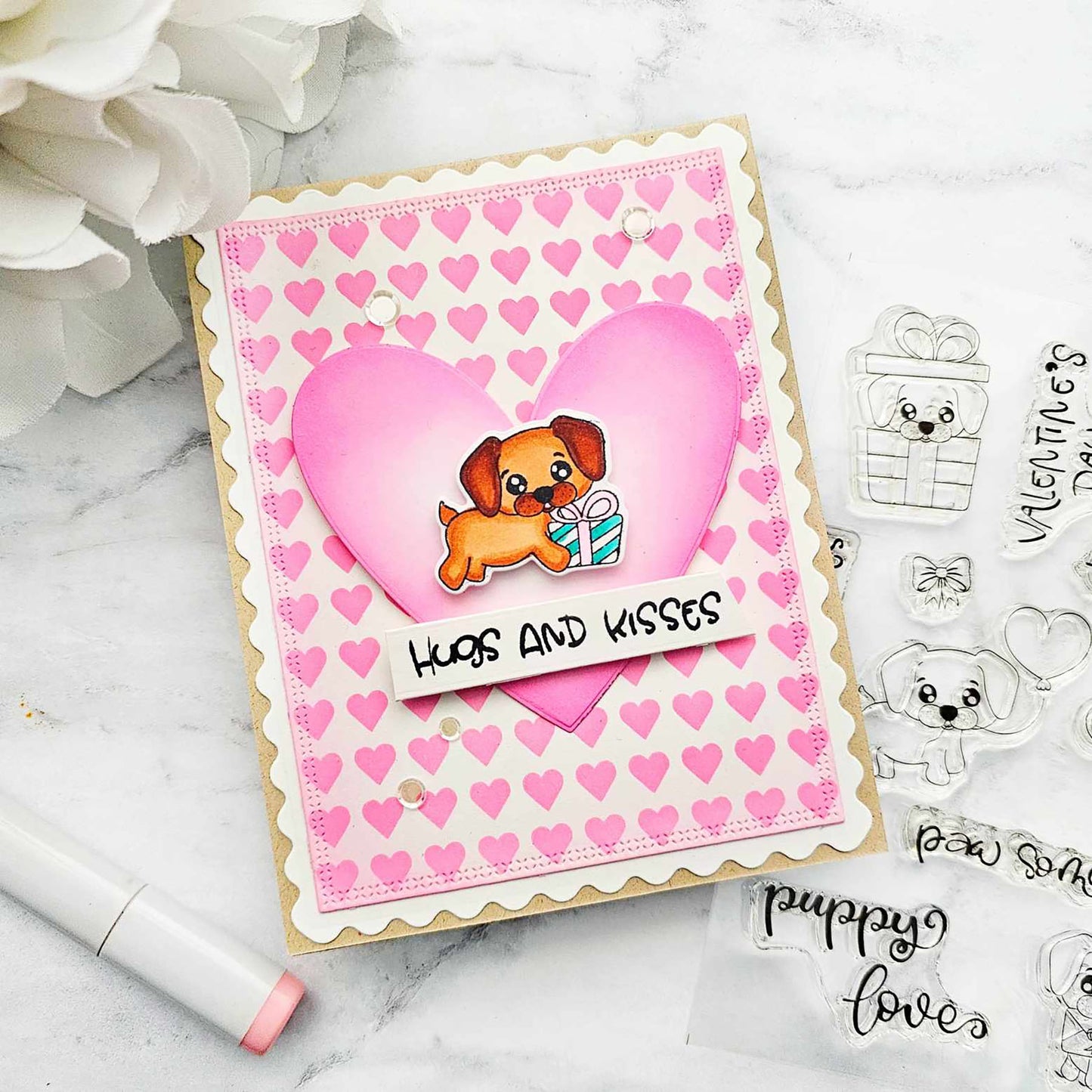 Valentine Puppies Stamp Set