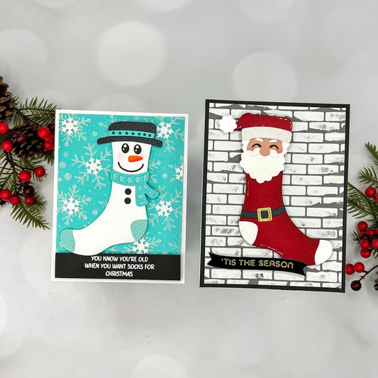 Snowman and Santa Sock Die