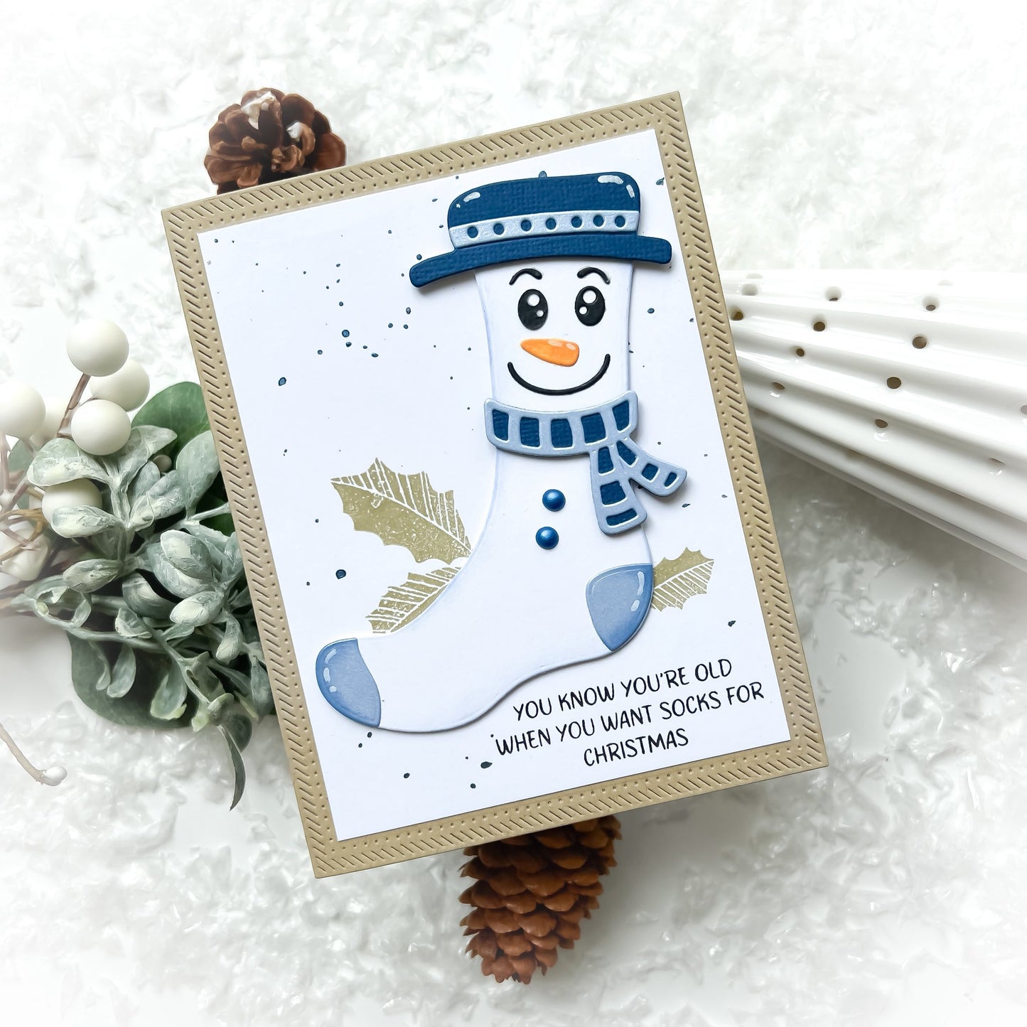 Snowman and Santa Sock Die