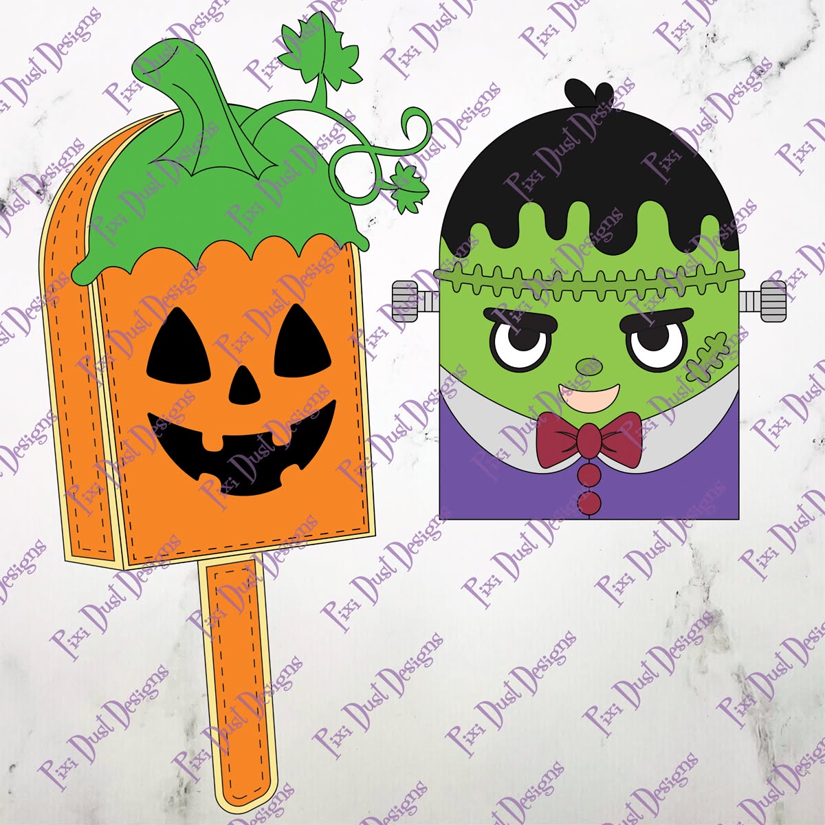 Frank and Pumpkin popsicle Add-on Dies