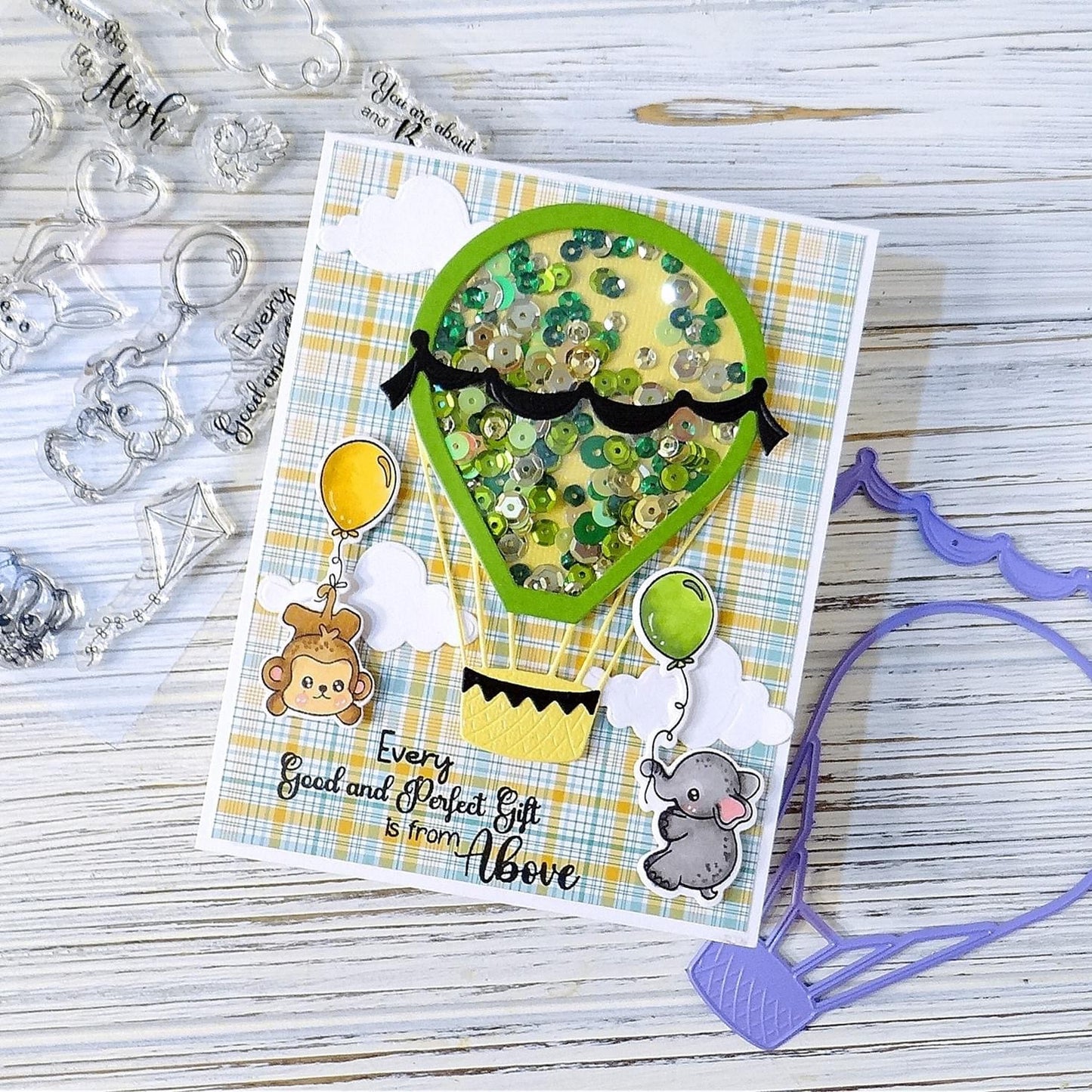 Hot Air Balloon and Up, Up & Away stamp and Pixi Cuts Bundle