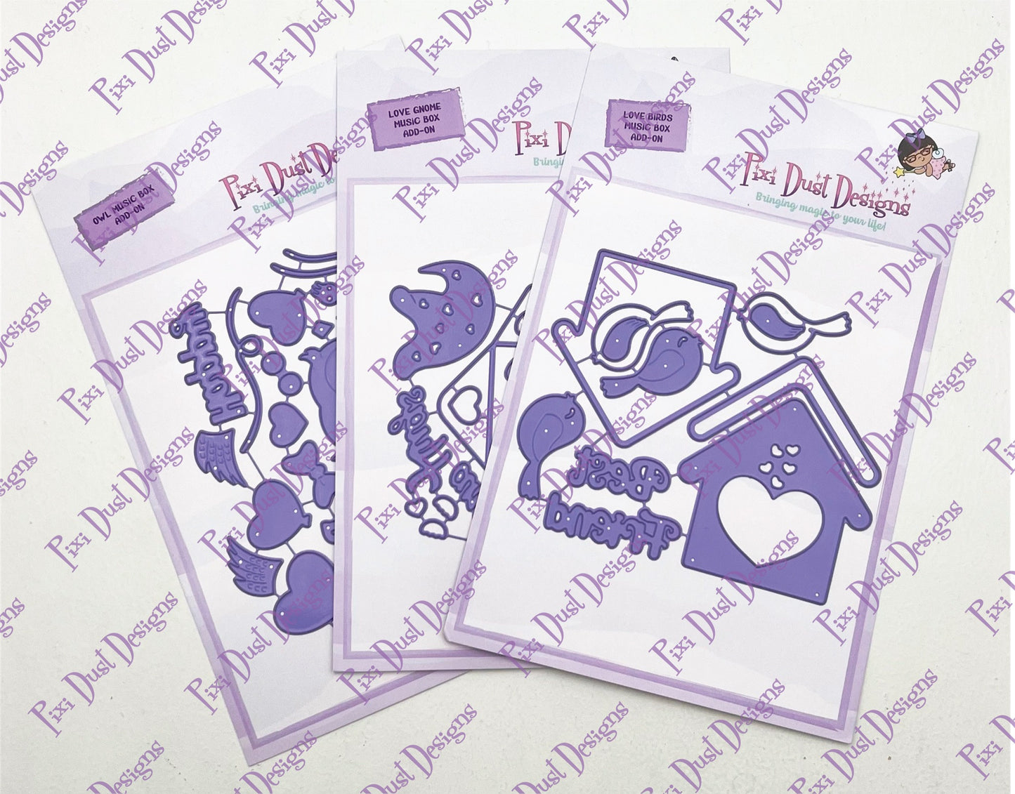 Owl Die set, Gnome Die set  Love Birds Die Set - Music Box die set Add-On Bundle