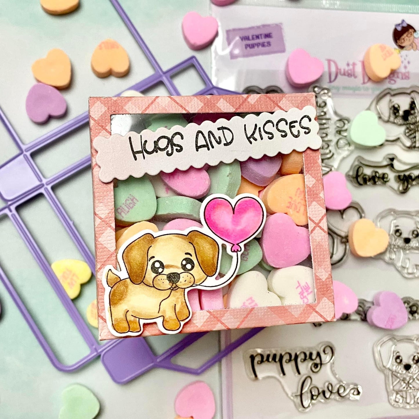 Valentine Puppies Stamps and Pixi Cuts Bundle