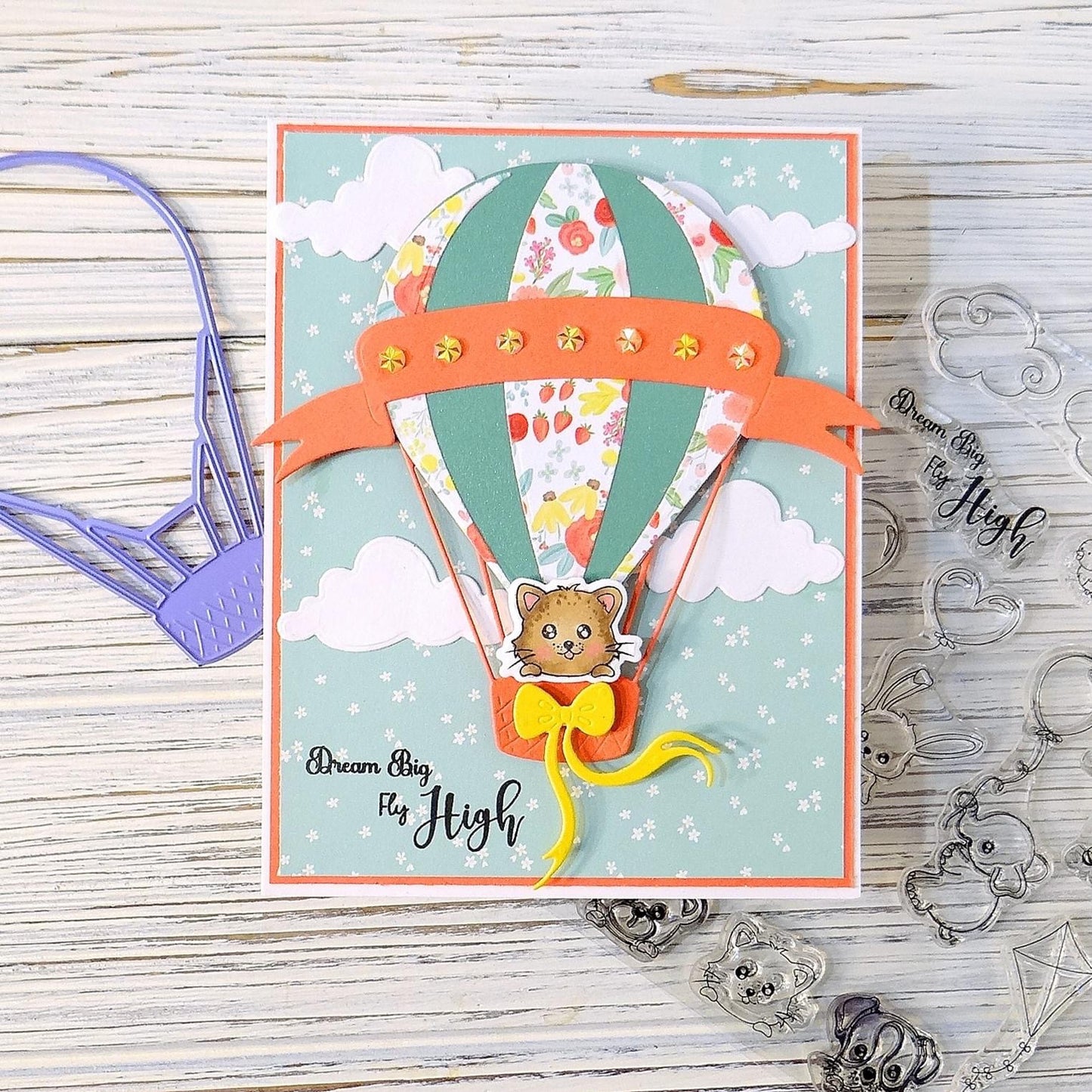 Hot Air Balloon and Up, Up & Away stamp and Pixi Cuts Bundle
