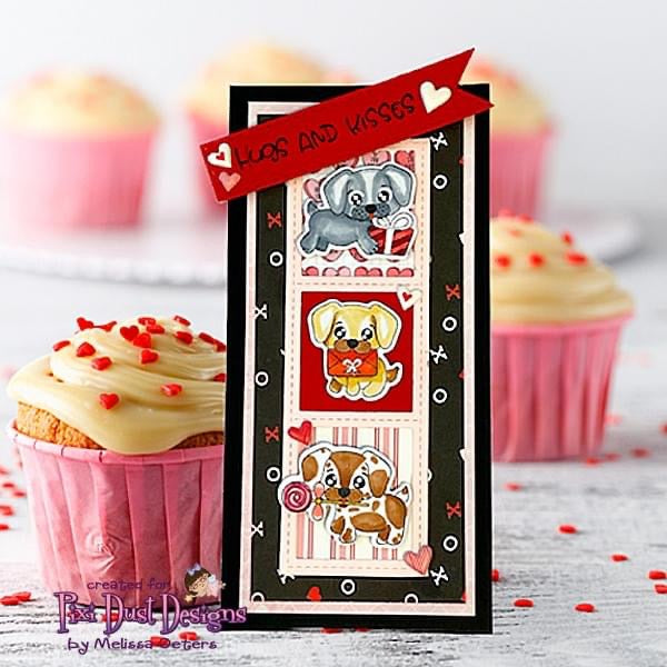 Valentine Puppies Stamps and Pixi Cuts Bundle