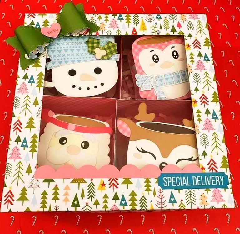 Santa, Snowman, Penguin, and Reindeer Mug Die Bundle