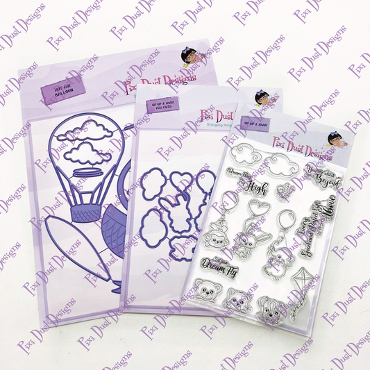 Hot Air Balloon and Up, Up & Away stamp and Pixi Cuts Bundle